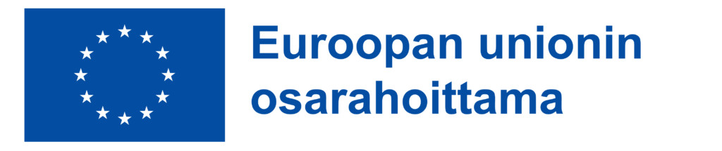 Logo, jossa EU-lippu ja teksti Euroopan Unionin osarahoittama